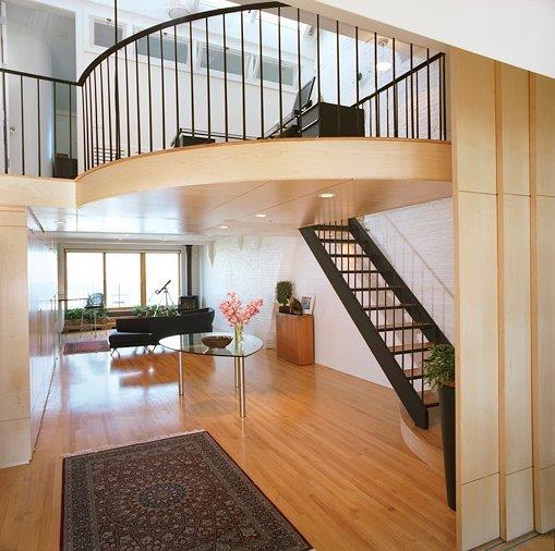 Waterfront Loft ceiling-doors